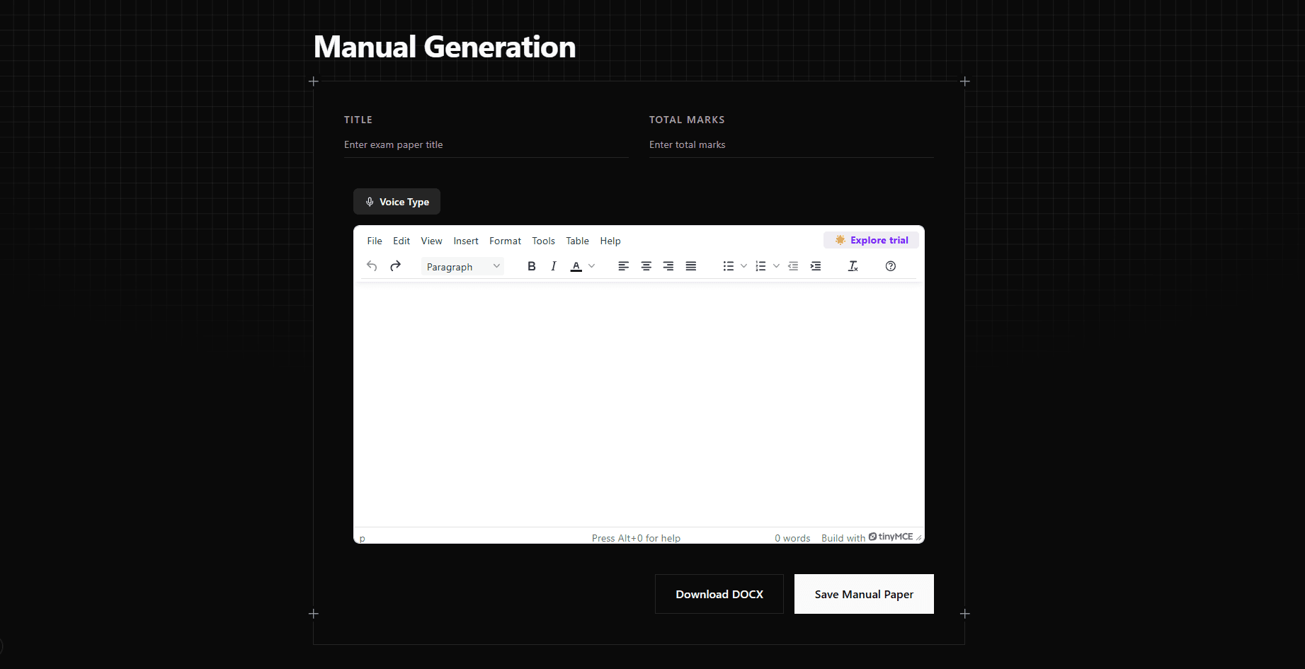 Hands-Free Manual Generation